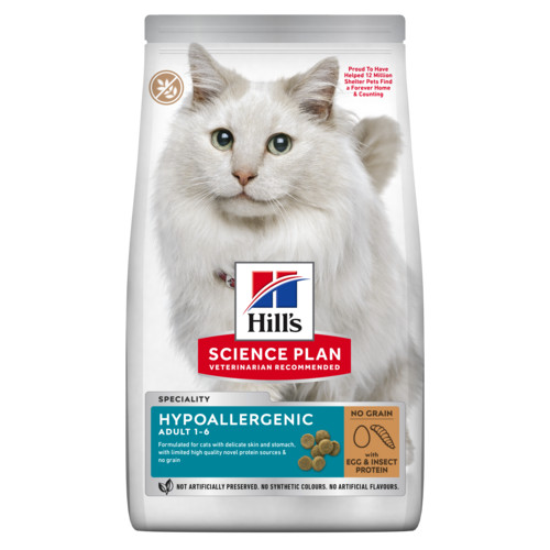 Hill's Adult Hypoallergenic met ei en insectproteine kattenvoer