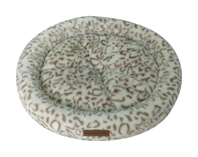 Animal Boulevard Cozy Snowleopard ronde mand wit/bruin