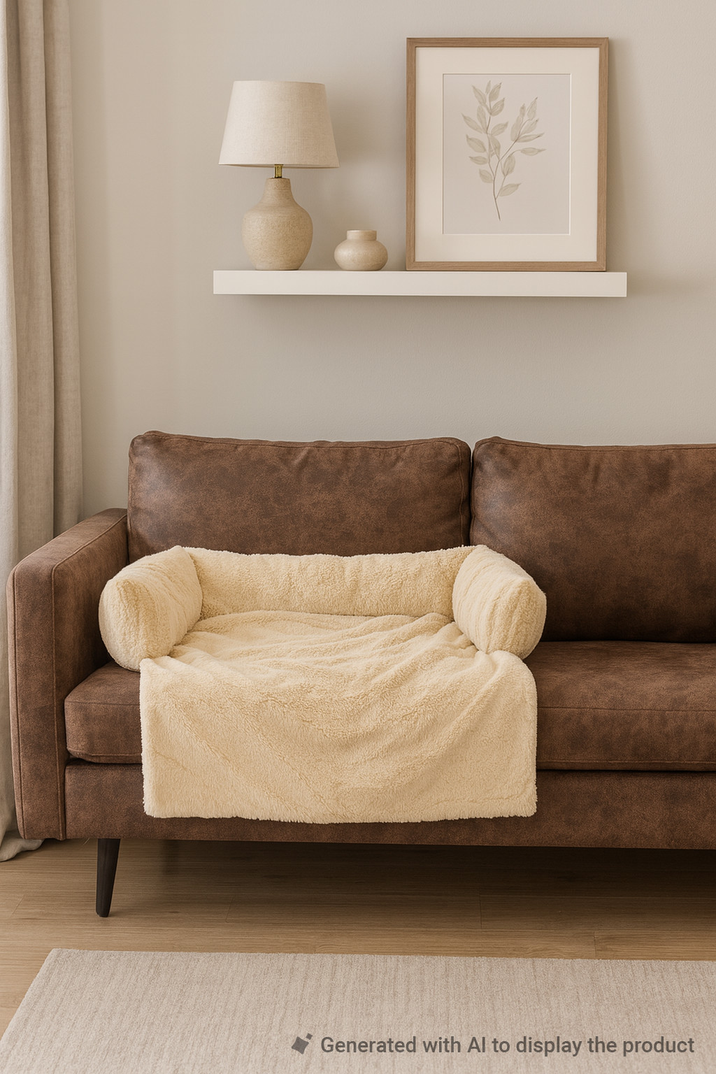 Brekz Berlin cuscino in pile per divano per cani - beige