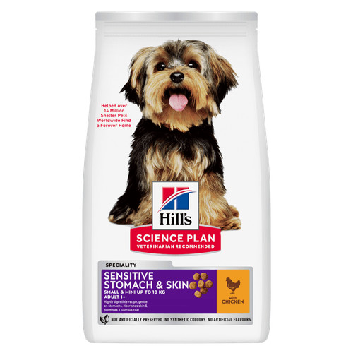 Hill´s Adult Sensitive Stomach & Skin Small & Mini con pollo per cane