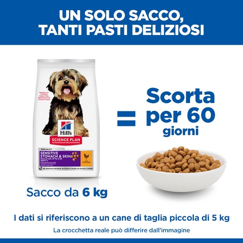 Hill´s Adult Sensitive Stomach & Skin Small & Mini Pollo per cane