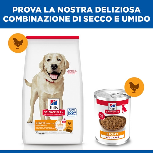 Hill's Adult Light Large con pollo per cane