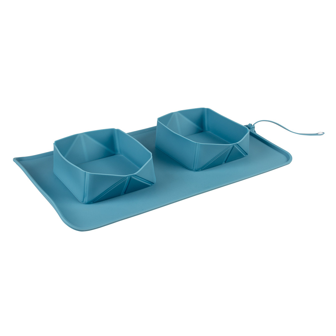 Silicone voerbakjes voor op reis (duo, oprolbaar)