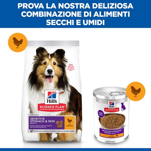 Hill's Adult Sensitive Stomach & Skin nat hondenvoer met kip blik