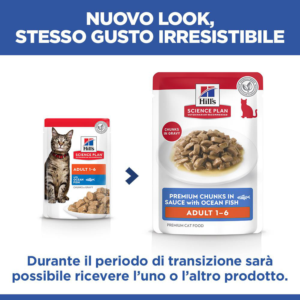 Hill’s Adult con pesce di mare cibo umido per gatto 85 g