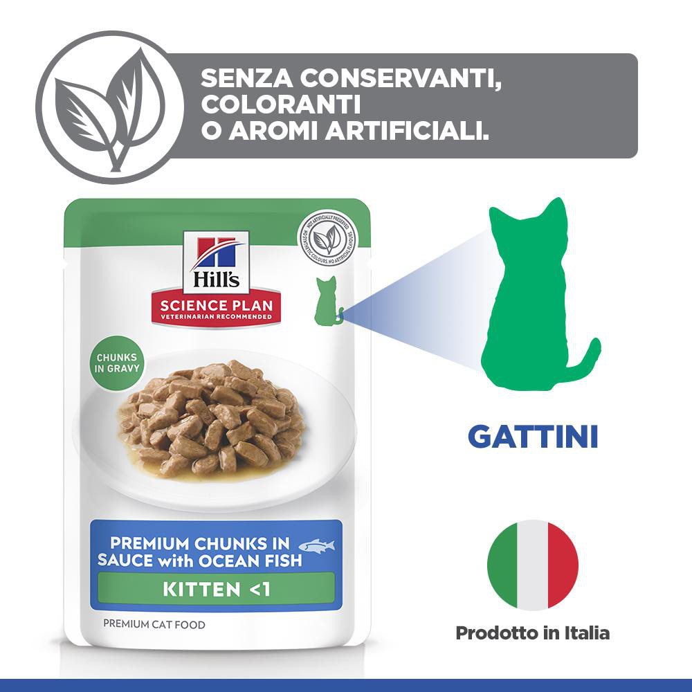 Hill's Kitten nat kattenvoer met zeevis maaltijdzakje multipack