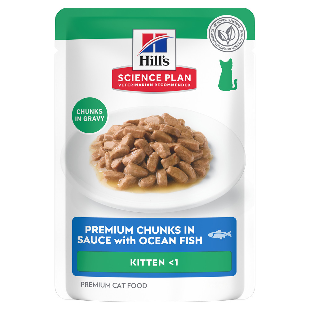 Hill's Kitten nat kattenvoer met zeevis maaltijdzakje multipack