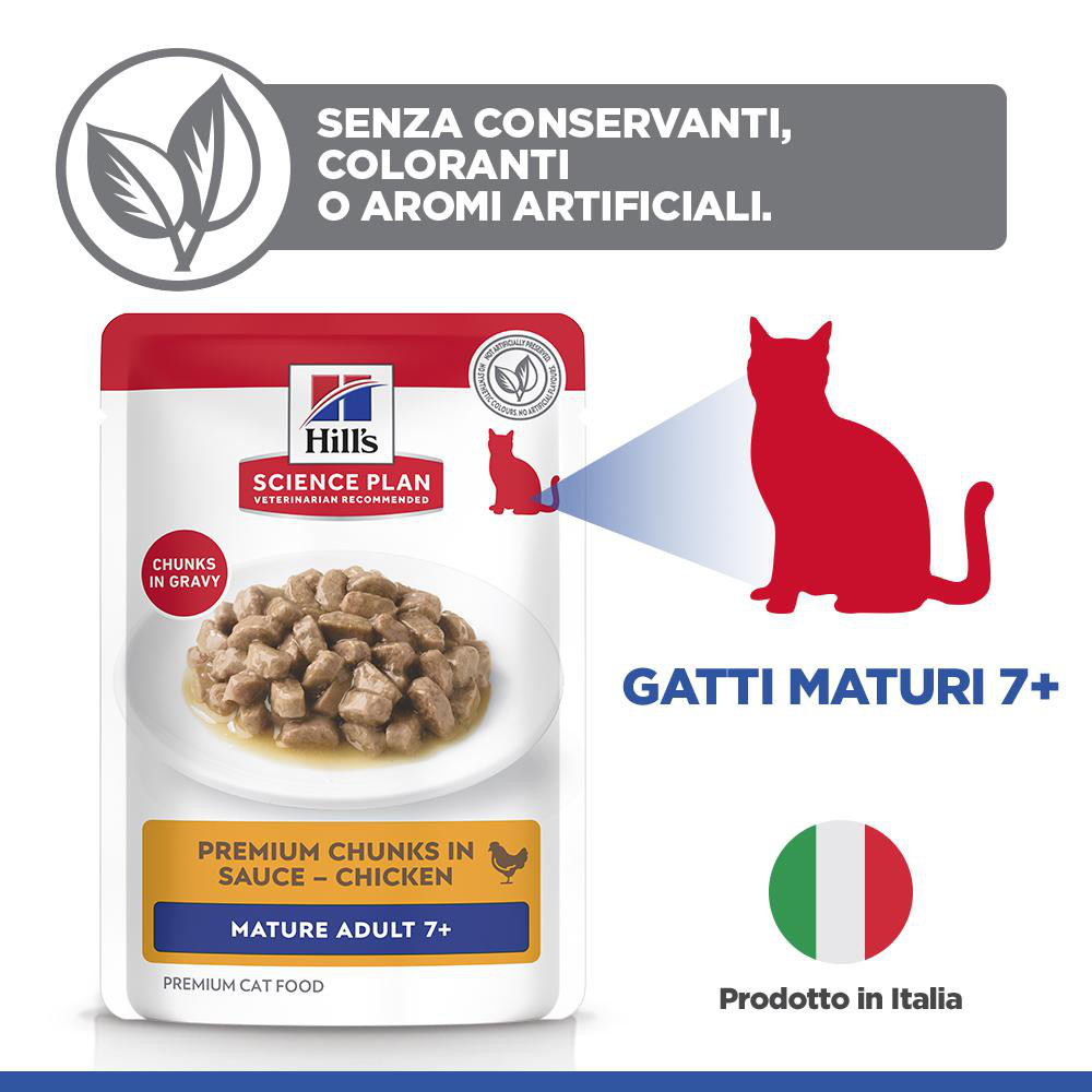 Hill's Mature Adult 7+ nat kattenvoer met kip maaltijdzakje multipack