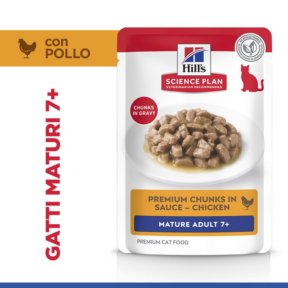 Hill's Mature Adult 7+ nat kattenvoer met kip maaltijdzakje multipack