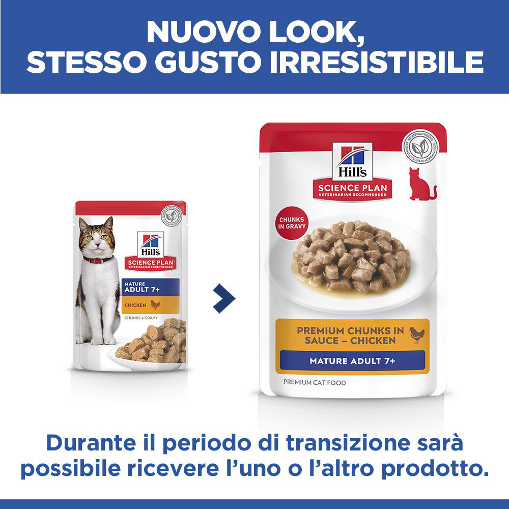 Hill's Mature Adult 7+ nat kattenvoer met kip maaltijdzakje multipack