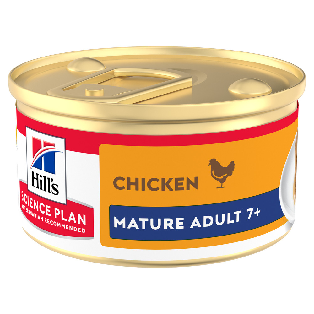 Hill's Mature Adult cibo umido con salmone per gatto (mousse, lattine)