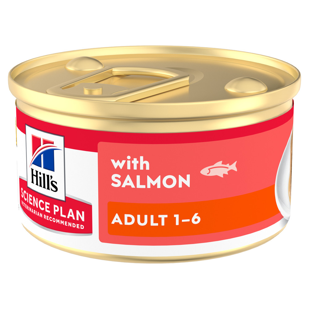 Hill's Adult cibo umido con salmone per gatto (mousse, lattine)