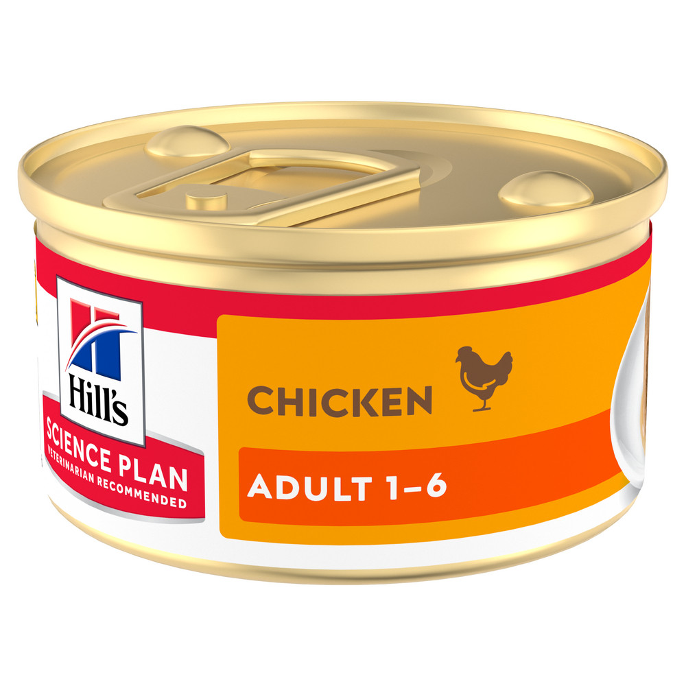 Hill's Adult cibo umido con pollo per gatto (mousse, lattine)