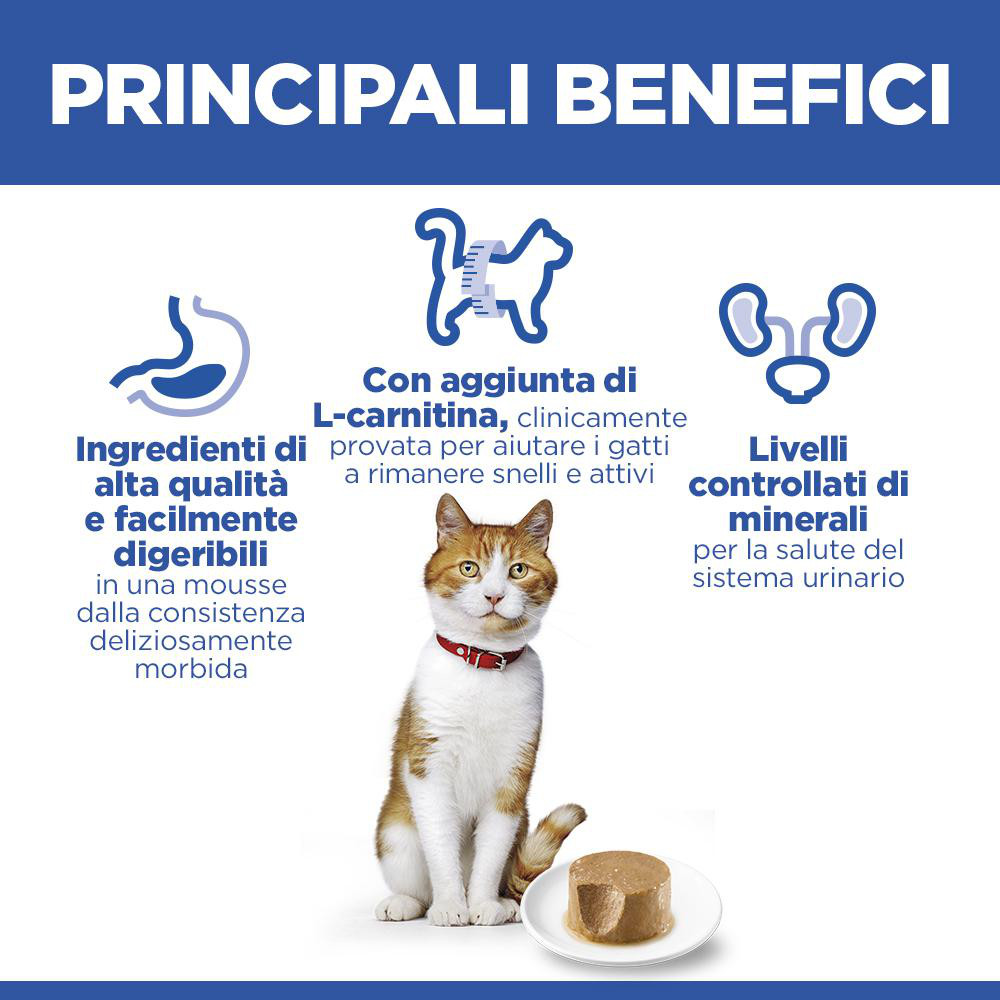 Hill's Adult Sterilised Cat cibo umido con pollo per gatto (mousse, lattine)