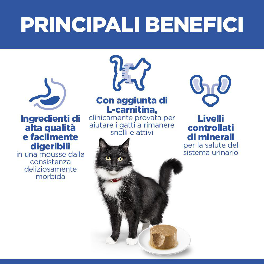 Hill's Mature Adult Sterilised Cat cibo umido con pollo per gatto (mousse, lattine)