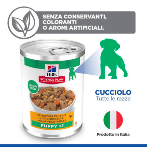 Hill's Puppy cibo umido con pollo & verdure per gattino (spezzatino, lattine)