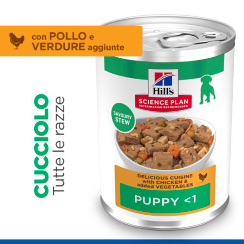 Hill's Puppy cibo umido con pollo & verdure per gattino (spezzatino, lattine)