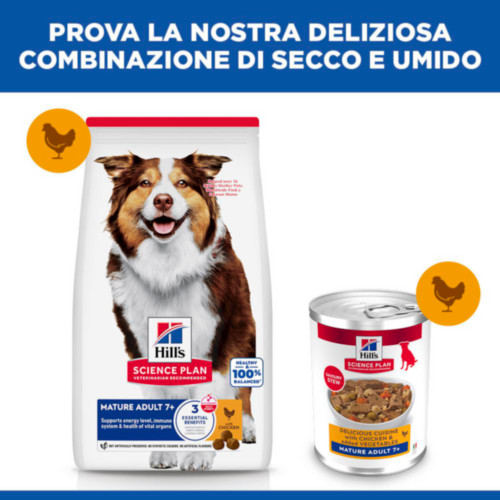 Hill's Mature Adult cibo umido con pollo & verdure per gatto (spezzatino, lattine)