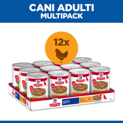 Hill's Mature Adult cibo umido con pollo & verdure per gatto (spezzatino, lattine)