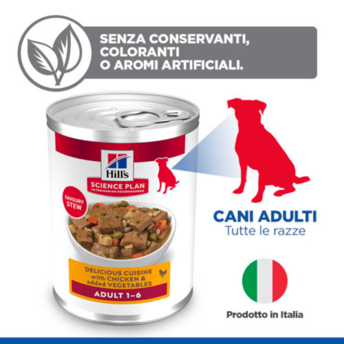 Hill's Adult cibo umido con pollo & verdure per gatto (spezzatino, lattine)