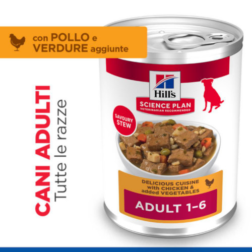 Hill's Adult cibo umido con pollo & verdure per gatto (spezzatino, lattine)