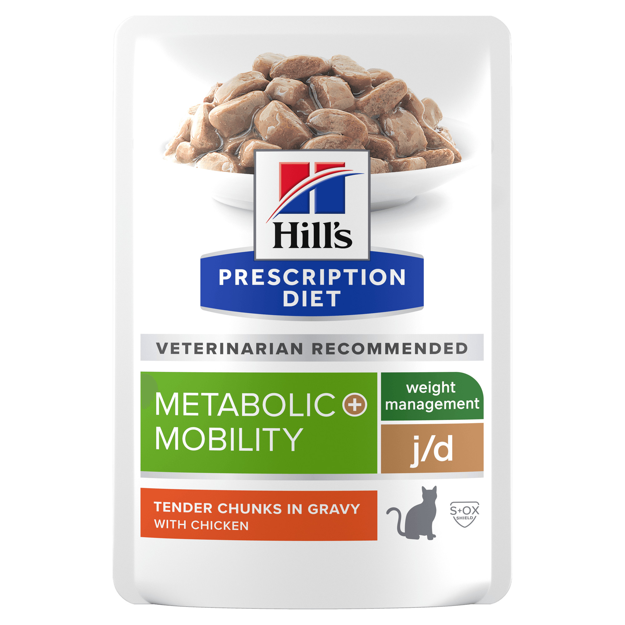 Hill's Prescription Diet J/D Weight Metabolic + Mobility con pollo cibo umido per gatti (bustine)