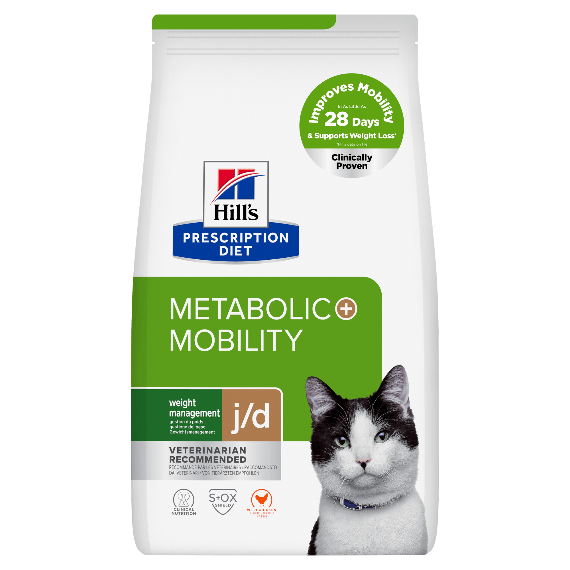 Hill's Prescription Diet J/D Weight Metabolic + Mobility con pollo per gatti